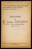 Discours prononcé par le Dr Juan Negrin, président du conseil des ministres d'Espagne le 18 juin 1938