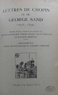 Lettres de Chopin et de George Sand : 1836-1839