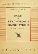 Essai de psychologie linguistique : style et poésie