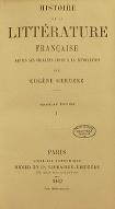 Histoire de la littérature française depuis ses origines jusqu'à la Révolution