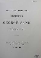 Derniers moments et obsèques de George Sand : souvenirs d'un ami