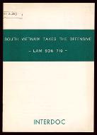 South Vietnam takes the offensive : Lam Son 719