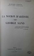 La  notion d'artiste chez George Sand