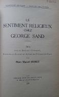 Le  sentiment religieux chez George Sand