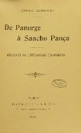 De Panurge à Sancho Pança : mélanges de littérature européenne