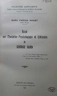 Essai sur l'évolution psychologique et littéraire de George Sand