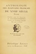 Anthologie des écrivains français du XVIIIe siècle : prose
