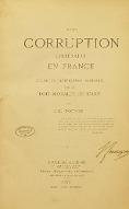 De la corruption littéraire en France : étude de littérature comparée sur les lois morales de l'art