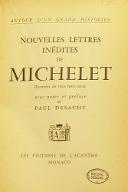 Nouvelles lettres inédites de Michelet