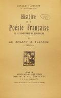 Histoire de la poésie française, de la Renaissance au romantisme. 6, De Boileau à Voltaire (1700-1720)