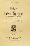Histoire de la poésie française, de la Renaissance au romantisme. 9, Les poètes secondaires du XVIIIe siècle (1750-1789)