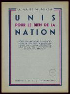 Unis pour le bien de la nation : discours prononcé par son excellence le président du Conseil, le 4 mars 1947, à l'acte d'investissement du nouveau comité exécutif de l'Union nationale