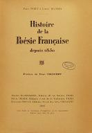 Histoire de la poésie française depuis 1850