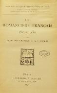 Les  romanciers français : 1800-1930