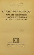 Li fait des romains dans la littérature française et italienne du XIIIe au XVIe siècle