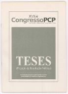 Teses : projecto de resolução política : XVIII congresso PCP, 29/30 novembro-1 dezembro 2008, Campo Pequeno, Lisboa