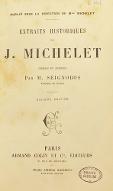 Extraits historiques de J. Michelet
