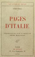 Pages d'Italie ; L'Italie en 1818 ; Moeurs romaines