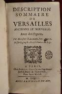 Description sommaire de Versailles ancienne et nouvelle. : Avec des Figures