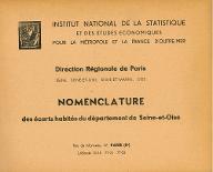 Nomenclature des écarts habités du département de Seine-et-Oise