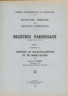 Inventaire sommaire des archives communales. 1.2, Registres paroissiaux (ancien état civil) : cantons de Maisons-Laffitte et de Marly-le-Roi