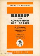 Babeuf et la conjuration des Égaux : chanson et manifeste des Égaux