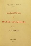 Catalogue du musée Stendhal