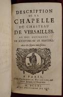 Description de la Chapelle du Chasteau de Versailles et des ouvrages de sculpture et de peinture : avec les figures nécessaires.