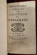 Description Sommaire du Chasteau de Versailles