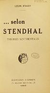 ... Selon Stendhal : théories sentimentales