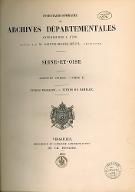 Inventaire - sommaire des Archives départementales antérieures à 1790 : Seine-et-Oise : archives civiles, série E. titres féodaux - titres de famille