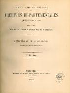Inventaire - sommaire des Archives départementales antérieures à 1790 : département de Seine-et-Oise : série A