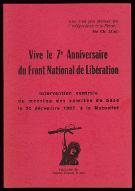 Vive le 7e anniversaire du Front national de libération : intervention centrale du meeting des comités de base le 20 décembre 1967, à la Mutualité