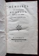 Mémoires de Madame de Staal : Ecrits par elle-même.. Tome Premier & Tome Second