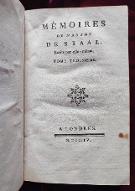 Mémoires de Madame de Staal : Ecrits par elle-même.. Suivi de : Oeuvres de Madame de Staal. Tome Troisième & Tome Quatrième