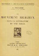 Le  mouvement religieux dans la littérature du XVIIe siècle