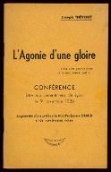 L'agonie d'une gloire : conférence fait aux lamartiniens de Lyon le 9 novembre 1936