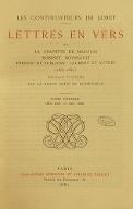 Lettres en vers de La Gravette de Mayolas, Robinet, Boursault, Perdou de Subligny, Laurent et autres (1665-1689)