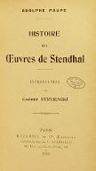Histoire des œuvres de Stendhal