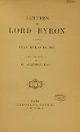 Lettres de Lord Byron