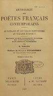 Anthologie des poètes français contemporains : le Parnasse et les écoles postérieures au Parnasse (1866-1915)
