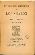 Les  maîtresses authentiques de Lord Byron