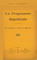 Un programme républicain : discours, prononcé à Avignon le 16 octobre 1921