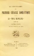Le  centenaire du premier cénacle romantique et de la "Muse française" : 1823-1824
