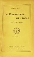 Le  romantisme en France au XVIIIe siècle