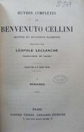 Œuvres complètes de Benvenuto Cellini : orfèvre et sculpteur florentin