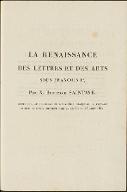 La  renaissance des lettres et des arts sous François 1er : Poëme qui, au jugement de l'Académie Française, a partagé le prix de poésie, décerné dans sa séance du 25 août 1822. Recueil factices d'imprimés. 1811-1825