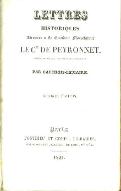 Lettres historiques adressées à Sa Grandeur Monseigneur le Cte de Peyronnet, garde des Sceaux, Ministre de la justice