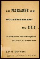 Le  programme de gouvernement du PCF : un programme pour la bourgeoisie, pas pour les travailleurs