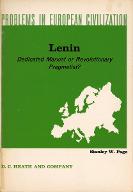 Lenin : dedicated marxist or revolutionary pragmatist ?